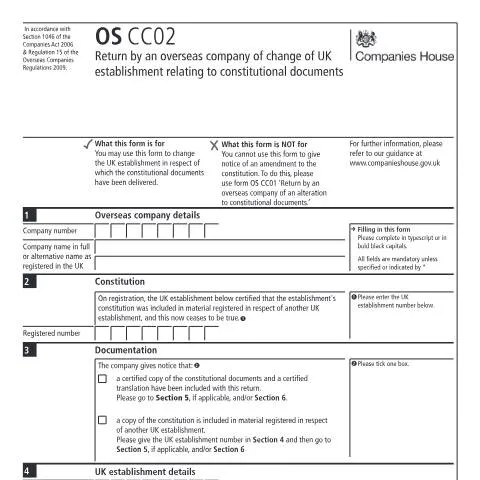 Document preview: Navigating Changes with the OS CC02 Form for UK Establishments — Business
