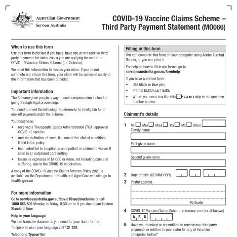Document preview: Understanding the COVID-19 Vaccine Claims Scheme — Health (CERFA n°MO066)