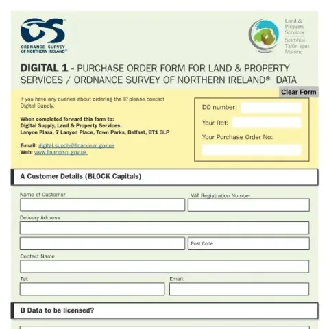 Document preview: Understanding the Digital 1 Purchase Order Form for Land & Property — Government & admin (Digital 1)
