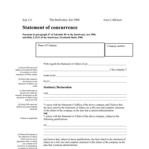 Document preview: Understanding the Statement of Concurrence: Form 2.14B Explained — Taxes