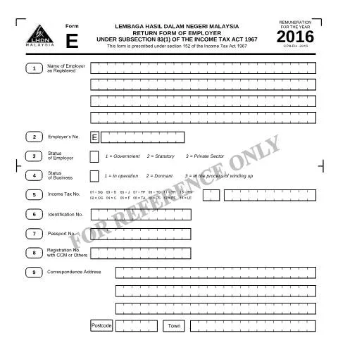 Document preview: Peranan Borang E 2016 dalam Cukai Pendapatan Majikan — Cukai & percukaian