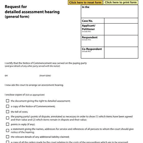 Document preview: Understanding Form D258 for Cost Disputes — Legal & justice