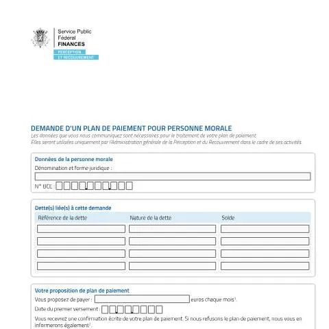 Aperçu du document Comprendre les conditions du plan de paiement pour personnes morales — Démarches administratives (CERFA n°AGPR-plandepaiement_pm2-20251203 (1))