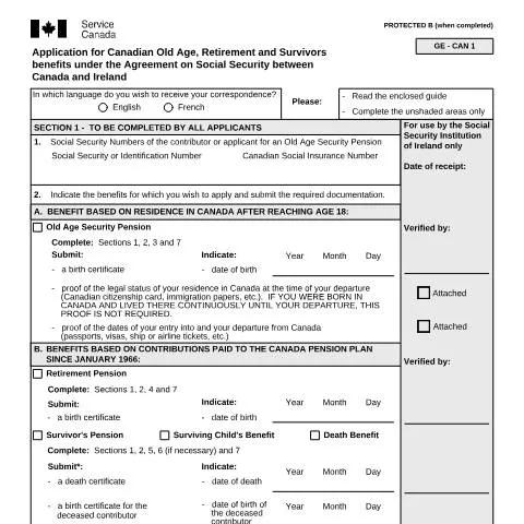 Document preview: Navigating the Ireland/Canada Agreement for Old Age Benefits — Retirement & pension (CERFA n°ISP5054-IRL)