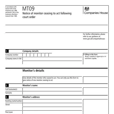 Document preview: Monitor Ceasing to Act Following Court Order in the UK — Government & admin