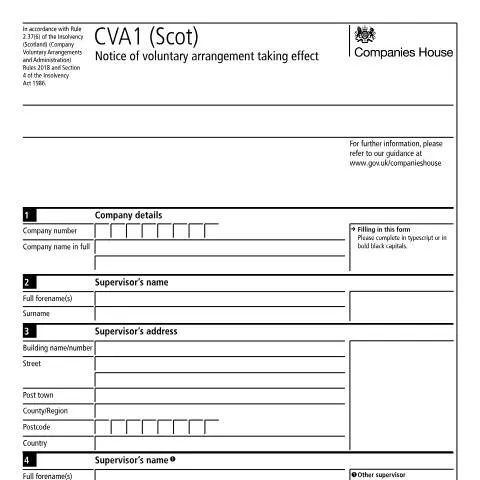 Document preview: Understanding the CVA1 (Scot) for Scottish Companies — Business