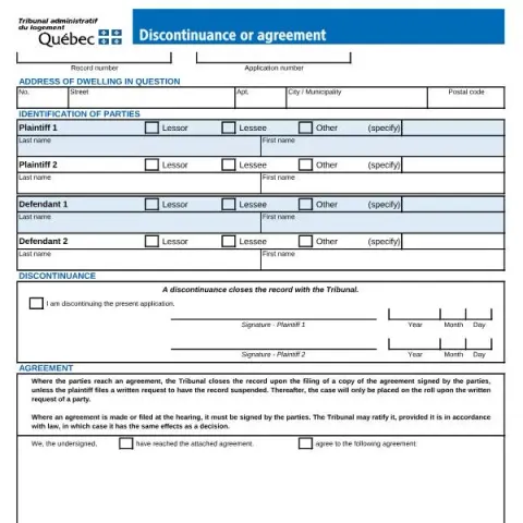 Document preview: Understanding the Discontinuance or Agreement Form for the Tribunal — Housing (TAL-013A-E)