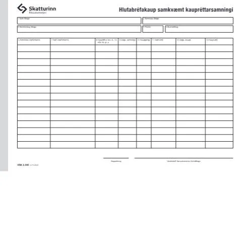 Document preview: Skref fyrir hlutabréfakaup samkvæmt kaupréttarsamningi — Skattar & fjármál