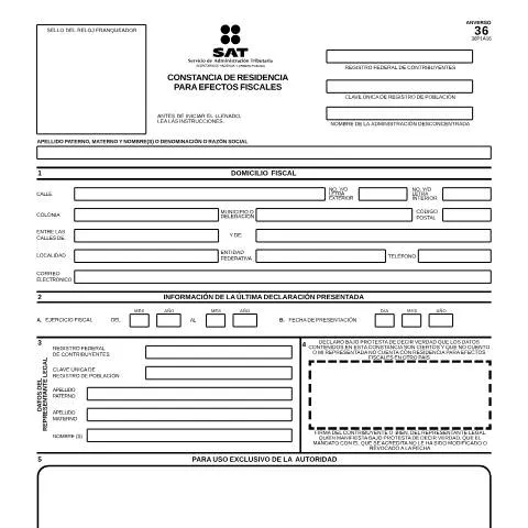 Vista previa del documento Todo sobre la Constancia de Residencia Fiscal en México — Impuestos (CERFA n°36)