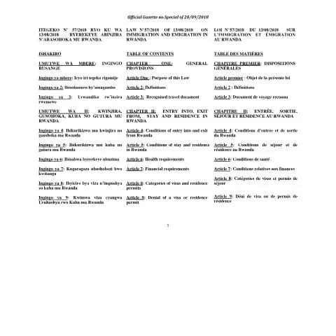 Document preview: Understanding Rwanda's Immigration and Emigration Law — Legal & justice (CERFA n°law_immigration_and_emigration)