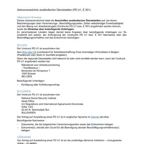 Dokumentvorschau: Wesentliche Informationen zum Adressverzeichnis ausländischer — Behörden & Verwaltung (CERFA n°dok_ba034155)