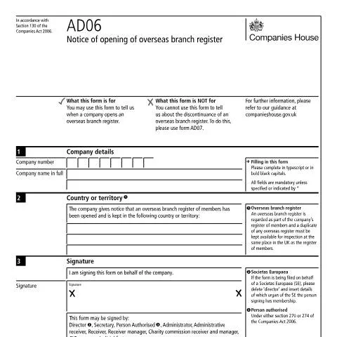 Document preview: Navigating Form AD06 for Overseas Branches — Business