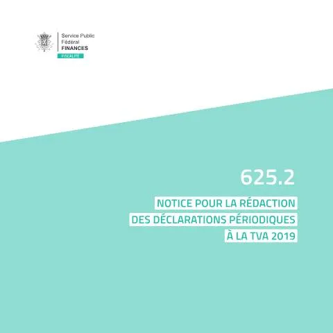 Aperçu du document Comprendre le formulaire 625 pour la déclaration TVA en Belgique — Démarches administratives (CERFA n°165-625-directives-2019)