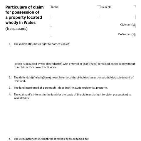 Document preview: Understanding the N121 Form for Property Claims in Wales — Government & admin