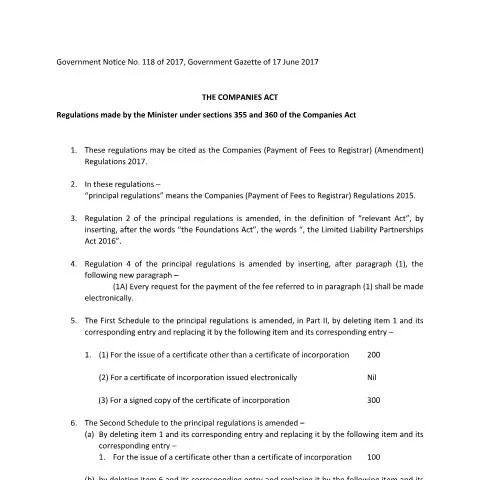 Document preview: Mauritius Companies Regulations Made by the Minister under Sections — Government & admin (Regulations-made-by-the-Minister-under-sections-355-and-360-of-the-Companies-Act)