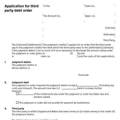 Document preview: How to Apply for Third-Party Debt Orders Using Form N349 — Government & admin
