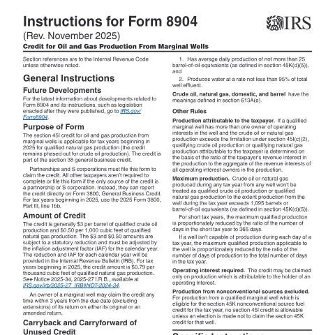 Document preview: Comprehensive Guide to IRS Form 8904 Instructions — Taxes (CERFA n°INST-8904)