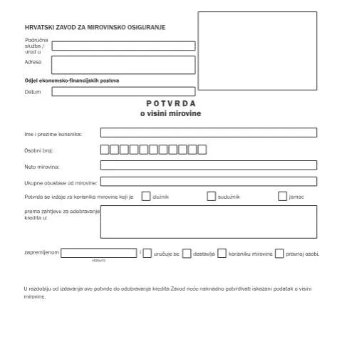 Document preview: Važnost potvrde o visini mirovine za financijske transakcije — Porezi i fiskalnost (CERFA n°potvrda_o_visini_mirovine_podrucne_sluzb)