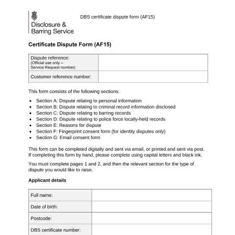 Document preview: How to Challenge DBS Certificate Errors Through Official Disputes — Government & admin