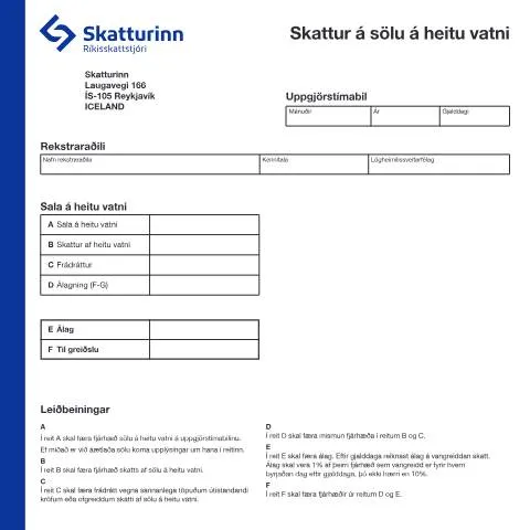 Document preview: Leiðarvísir um skatt á sölu á heitu vatni — Skattar & fjármál (CERFA n°RSK 10.51)