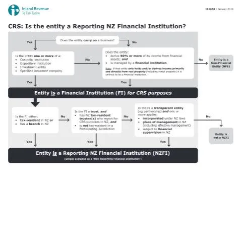 Document preview: Understanding Reporting NZFI Status Under CRS with IR1050 — Government & admin (CERFA n°IR1050)