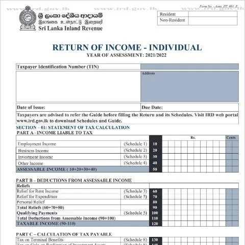 Document preview: Understanding the Return of Income Form Asmt_IIT_001_E — Taxes (CERFA n°Asmt_IIT_001_2021)
