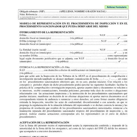 Vista previa del documento Importancia del Modelo de Representación en Inspecciones Tributarias — Trámites administrativos
