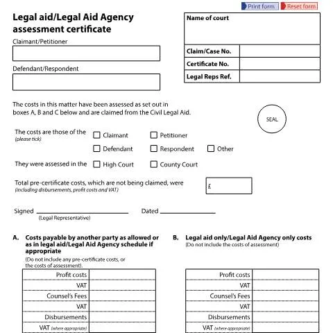 Document preview: EX80A Certificate: Understanding Court-Assessed Legal Aid Costs — Legal & justice