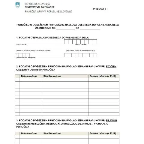 Document preview: Pomembnost Poročila o doseženem prihodku za osebno dopolnilno delo — Davki & obdavčitev (CERFA n°PORODD)