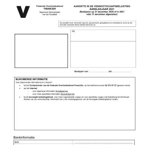 Aperçu du document Aangifte en société 2021 : enjeux et obligations — Impôts & fiscalité (CERFA n°121-aangifte-venb-2021)