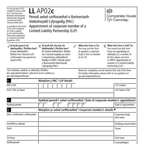 Document preview: Understanding the LL AP02c Form for LLPs — Business