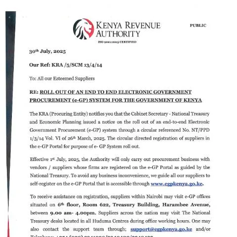 Document preview: Transforming Public Procurement in Kenya with e-GP System — Government & admin (CERFA n°E-GP-SYSTEM-ROLLOUT)