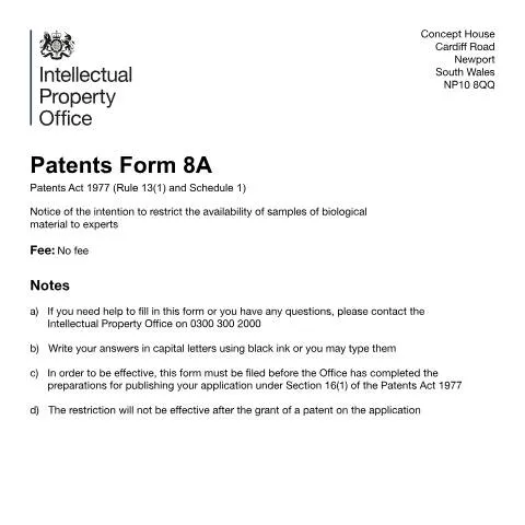 Document preview: Understanding the Restriction of Biological Material Samples — Legal & justice