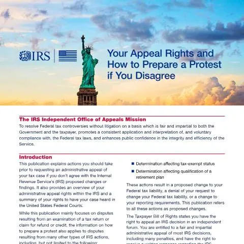 Document preview: Navigating Tax Disputes with IRS Publication 5 — Taxes (CERFA n°PUB-5)
