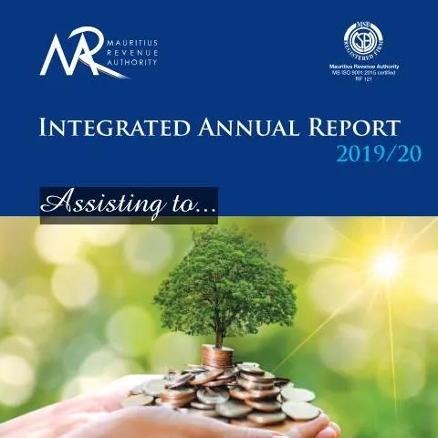 Document preview: Exploring the Mauritius Revenue Authority's Annual Report 2019/20 — Government & admin (CERFA n°AnnualReport2019_20)