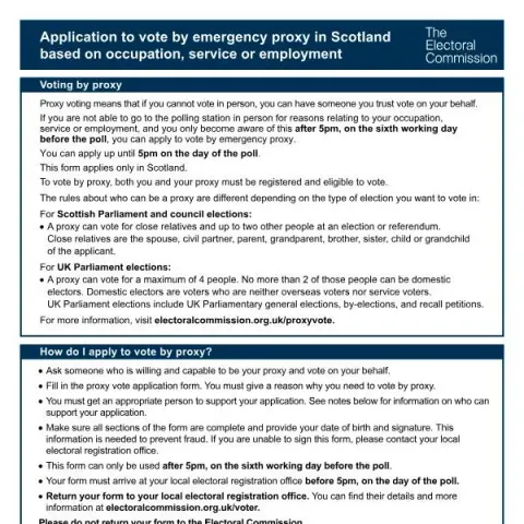 Document preview: Understanding Emergency Proxy Voting in Scotland for Employment — Government & admin (EP-WORK-S)