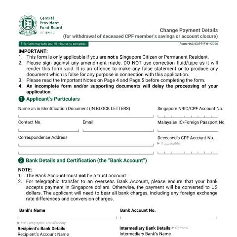 Document preview: Essential Guide to CPF Withdrawal Payment Changes — Government & admin (CERFA n°FORM NAC_SUPP_F)
