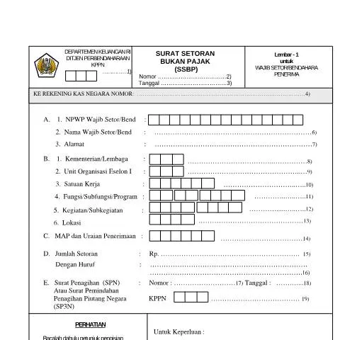 Document preview: Surat Setoran Bukan Pajak (SSBP) dan Perannya dalam Keuangan Negara — Pajak & perpajakan (CERFA n°ID-DJP-SSBP-2006)