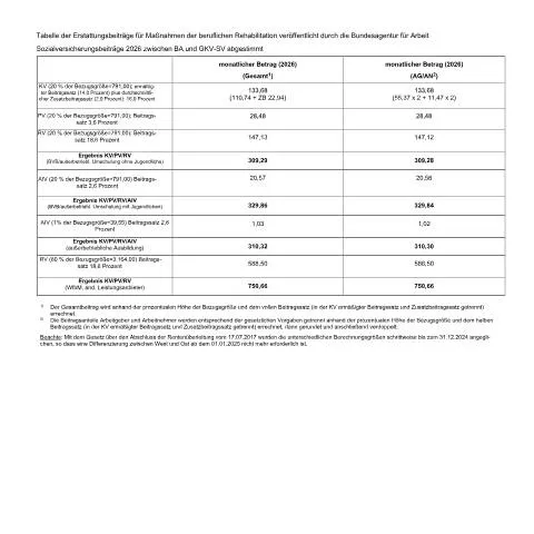 Dokumentvorschau: Leitfaden zu Erstattungsbeiträgen in der beruflichen Rehabilitation — Behörden & Verwaltung (CERFA n°dok_ba034830)
