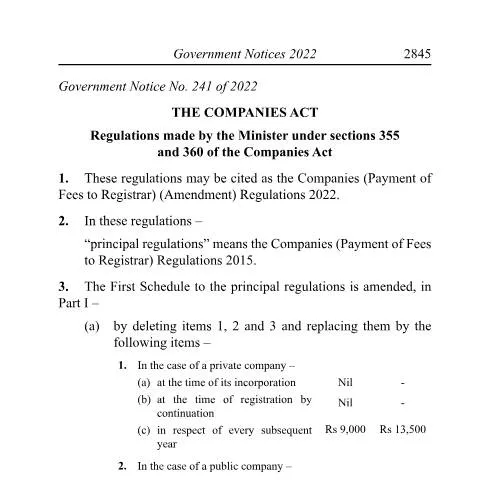 Document preview: Understanding GN241_2022: A Guide for Corporations in Mauritius — Government & admin (GN241_2022)