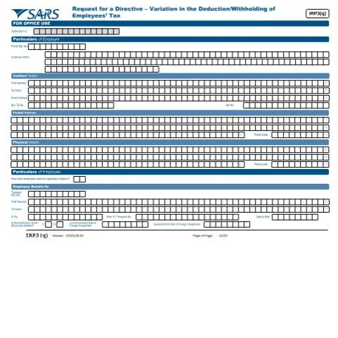 Document preview: Navigating the IRP3(q) Form for Employee Tax Adjustments — Taxes (CERFA n°IRP3(q))