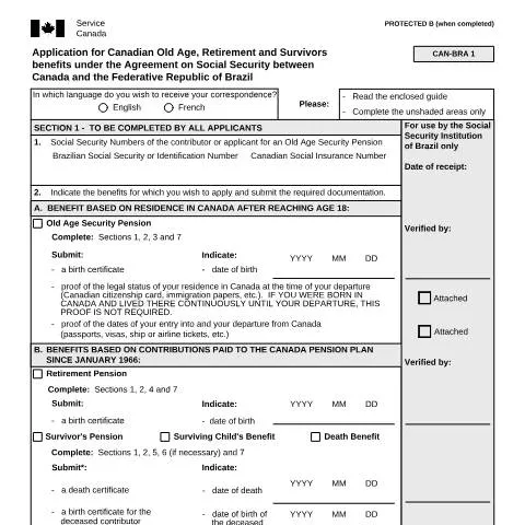 Document preview: Applying for ISP5054-BRA: Your Guide to Benefits — Retirement & pension (CERFA n°ISP5054-BRA)