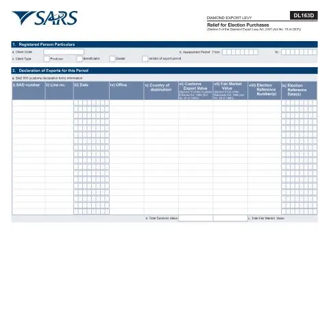 Document preview: Understanding the DL 163D Form for Election Relief — Taxes (CERFA n°DL 163D)