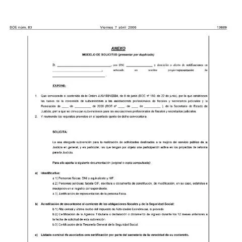 Vista previa del documento Solicitud de Subvenciones para Fiscales y Secretarios en España — Trámites administrativos