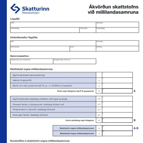 Document preview: Skattstofn RSK 4.27 og áhrif á millilandasamruna — Skattar & fjármál (CERFA n°RSK 4.27)
