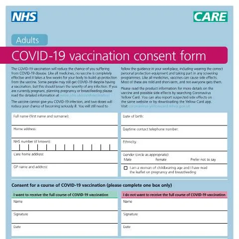 Document preview: Understanding NHS COVID-19 Adult Vaccination Consent Documentation — Health