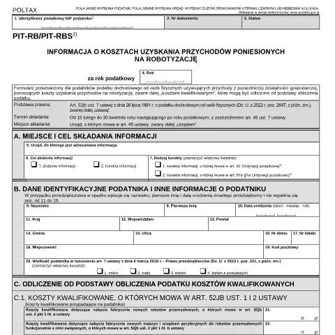 Document preview: Zrozumienie roli formularza PIT-RB w robotyzacji — Podatki i fiskalność (CERFA n°PIT-RB)