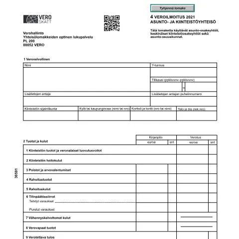 Document preview: Miksi asunto- ja kiinteistöyhteisön veroilmoitus (3059) on tärkeä? — Verot & verotus (CERFA n°Vero 3059)
