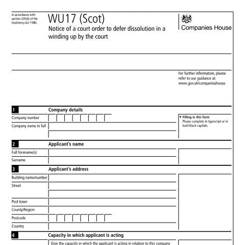Document preview: Navigating the WU17 (Scot) Form for Company Liquidation — Business