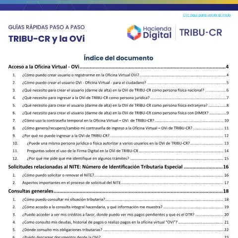 Vista previa del documento Navegando los Trámites Administrativos en Costa Rica — Trámites administrativos (CERFA n°cGuiasRapidasPasoAPasoParaOViyTRIBU-CR)